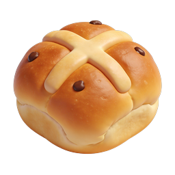 Hot Cross Bun 3D Icon - Easter Bakery Pastry