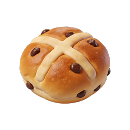 Hot Cross Bun Icon - 3D Easter Pastry Illustration