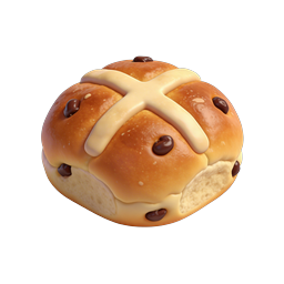 Biểu tượng Bánh Hot Cross Bun - Bánh ngọt Phục sinh 3D