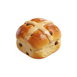 Hot Cross Bun Icon - Easter Bakery 3D Render