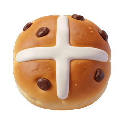 Biểu tượng 3D Bánh mì Hot Cross Bun - Bánh ngọt Phục sinh