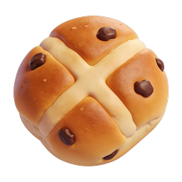 Hot Cross Bun Icon - 3D Easter Pastry Illustration