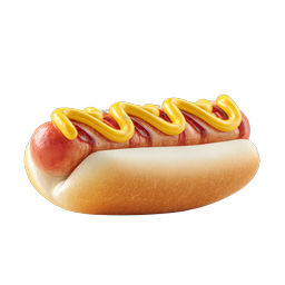 3D Hot Dog Icon with Mustard - Realistic Food Illustration