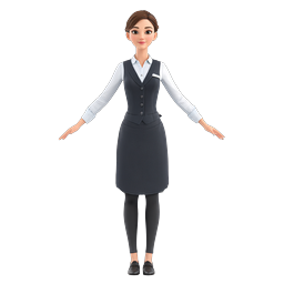 3D Hotel Receptionist Female Character Icon