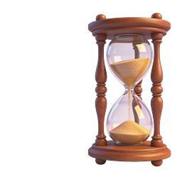 Classic Wooden Hourglass Timer Icon with Golden Sand