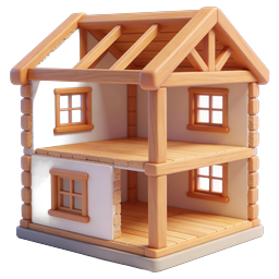 Ícone 3D de estrutura de construção de casa para imobiliária