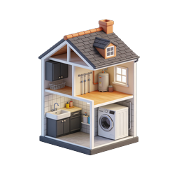 House Plumbing System 3D Isometric Icon