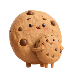 Cute Hugging Chocolate Chip Cookies - 3D Clay Icon