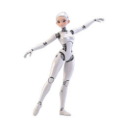 ヒューマノイドロボットキャラクターアイコン - AI技術