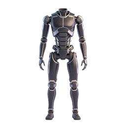 Futuristic Humanoid Robot Exoskeleton Icon - Carbon Fiber Design