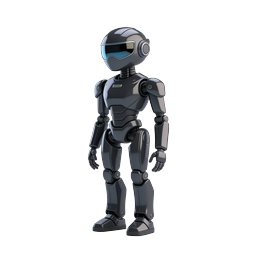 ヒューマノイドロボットアイコン - 未来的なAIボット 3Dイラストレーション