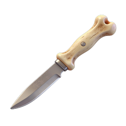 Hunting Knife with Antler Handle Icon | 3D Realistic