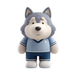 Husky Athlete Sports Mascot 3D Character Icon
