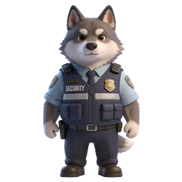 Husky Security Guard 3D Character Icon
