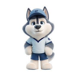 Husky Sports Team Mascot 3D Character Icon