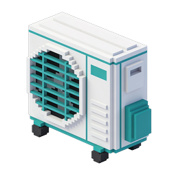 Isometric HVAC Air Conditioner Unit 3D Icon