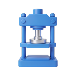 Hydraulic Press Industrial Machine 3D Icon