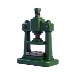 Green Hydraulic Press Machine 3D Icon