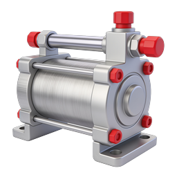 Industrial Hydraulic Pump Icon - 3D Mechanical Equipment