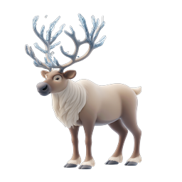 Ice Antler Reindeer - 3D Winter Character Icon