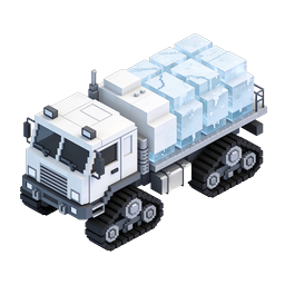 Ice Cargo Truck Isometric Pixel Art Icon