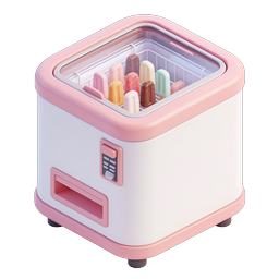 Icona adorabile di macchina per gelato rosa | Apparecchio per ghiaccioli 3D