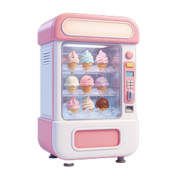 Ice Cream Vending Machine Icon | 3D Pink Dessert Clipart