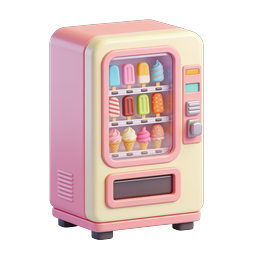 Ice Cream Vending Machine 3D Icon - Sweet Treat Dispenser