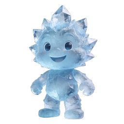 Icono de personaje de cristal de hielo lindo - Mascota de invierno 3D