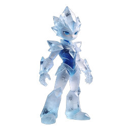 アイスクリスタル3Dキャラクターマスコットアイコン - フローズンヒーロー