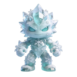 Mascotte de personnage cristal de glace 3D - héros de l'hiver
