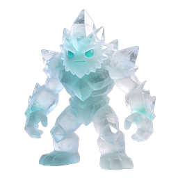 Personnage Golem de Cristal de Glace - Icône 3D Fantasy