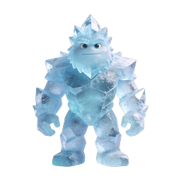 Ice Crystal Golem Character - 3D Fantasy Monster Icon