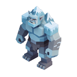 Ice Giant Voxel Character Isometric Game Icon