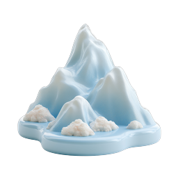 3D Ice Mountain Icon - Arctic Glacier Peak Illustration