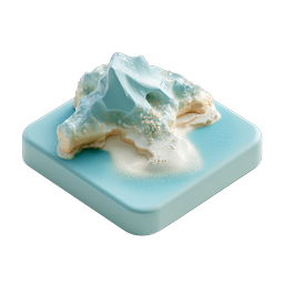 Ice Mountain Peak 3D Icon - Nature Adventure Design