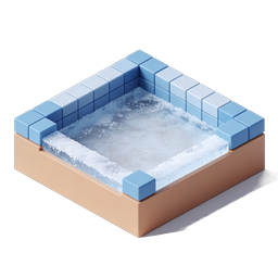 等轴测冰池图标 - 3D 冰冻水池设计