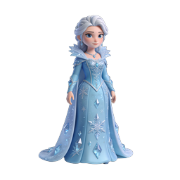 Ice Queen Princess 3D Character Icon | Winter Fantasy