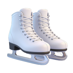 Icono de patines sobre hielo blancos - Gráfico deportivo 3D realista
