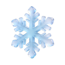 Realistic Ice Snowflake 3D Icon | Winter Crystal Design