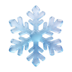 冰雪花图标 - 写实 3D 冬季水晶