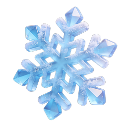 Icône de cristal de flocon de neige 3D | Design de vacances d'hiver