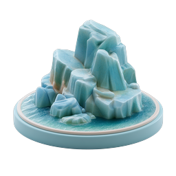 3D 冰山图标 - 北极自然插图