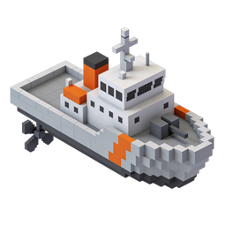 Stilisiertes Frachtschiff-Icon für Transportlogistik