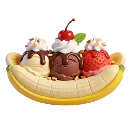 Delicious Banana Split Icon for Desserts