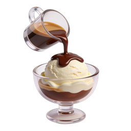 Ice Cream with Chocolate Syrup Icon for Desserts