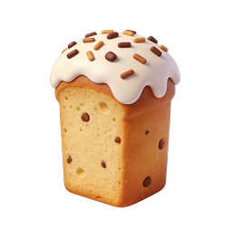 Iced Sweet Bread Loaf Icon | 3D Bakery Dessert Illustration