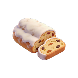 Iced Fruit Cake Loaf Icon - 3D Rendered Bakery Dessert