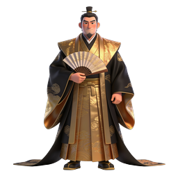 Imperial East Asian Noble Character Icon | 3D Rendered