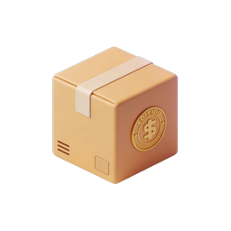 In-Game Reward Box with Gold Coin Icon - 3D Gaming